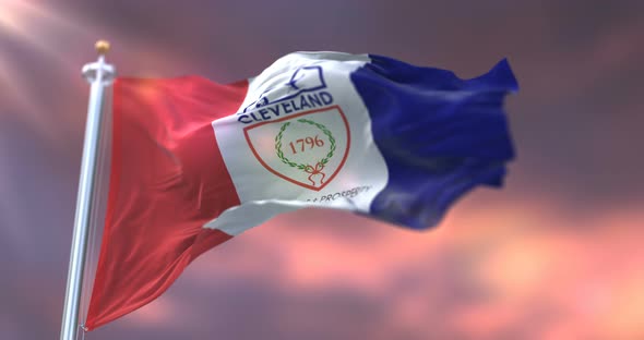 Flag of Cleveland at Sunset alt
