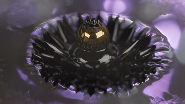 Ferrofluid. Beautiful Colors and Fantastic Shapes. Close-up.