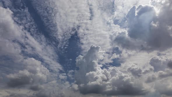 Dramatic time lapse of tropical sky and clouds in mid afternoon. Weather is typical of summer in the alt