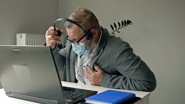 An Elderly Businessman Has a Heart Problem at Work. Exacerbations of Disease During Covid-19.