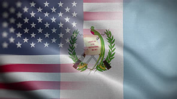 USA Guatemala Flag Loop Background 4K