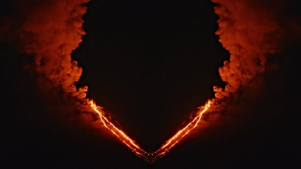 Reflected Night Timelapse of Klyuchevskaya Sopka or Klyuchevskoy Volcano Eruption on Kamchatka alt