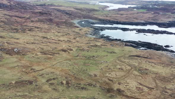 Aerial View of the Coastline at Dawros in County Donegal  Ireland alt