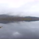 Aerial drone view of Loch Leven in Scotland on a moody misty day - VideoHive Item for Sale