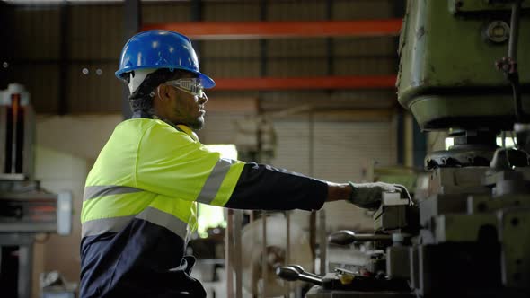 African American technician workers working in heavy industry , innovative industry standard