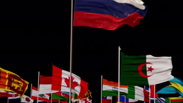 Slovene Flag With World Flags In Alpha Channel