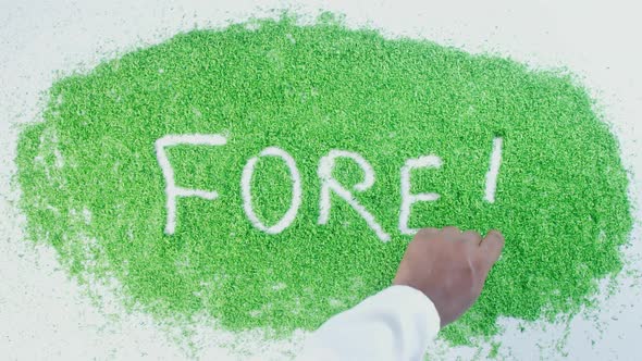 Indian Hand Writes On Green Fore