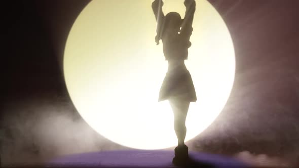 Silhouette K Pop Dancer In Lighting Stage 3D Animation alt