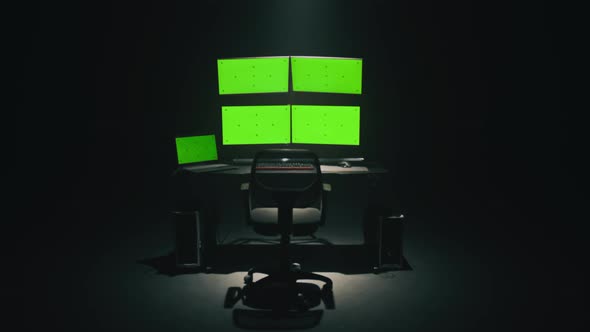Desk with Computers on Hacker Base alt