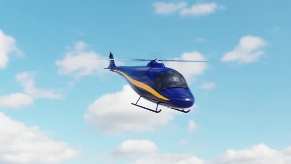 Helicopter Flying Through Daytime Sky