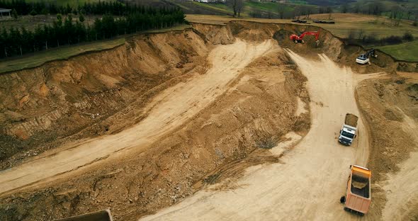 Aerial View of Highway Construction Site alt