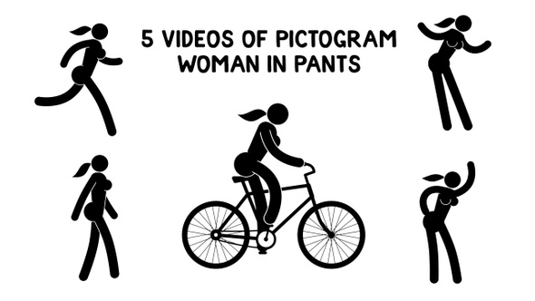 Pictogram Woman In Pants Motion