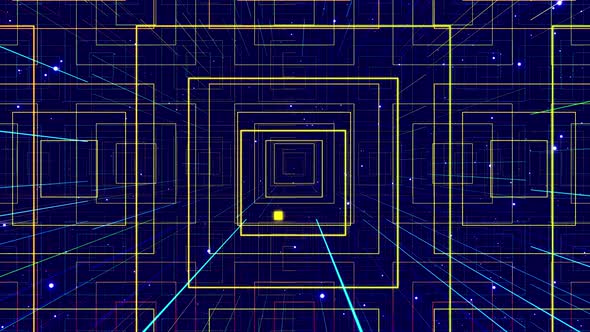 Motion Graphic Camera Fly Throungh Abstract Art Space Multilayer Structure with Pattern and alt