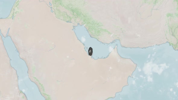 Globe Map of Qatar with a label
