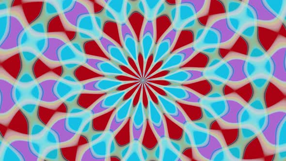 Abstract Flower Red and Blue Kaleidoscope Animation alt