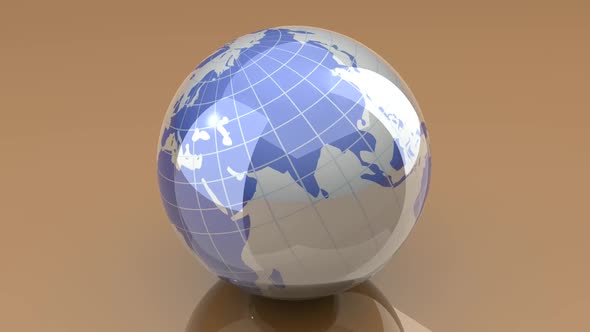 A loopable turning globe. 3D rendered animation