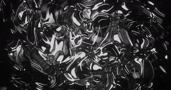 3d Animation of Black and White Abstract Geometric Background