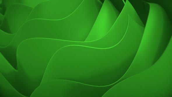3d Wavy Green Shapes Background