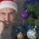 Unhappy Male in Christmas Decorations - VideoHive Item for Sale