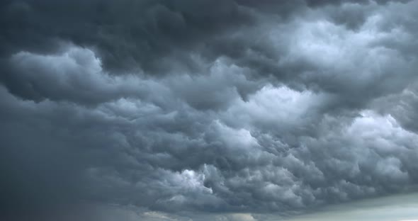 Ukraine City Rivne. Aerial Shot.Thick Rain Clouds