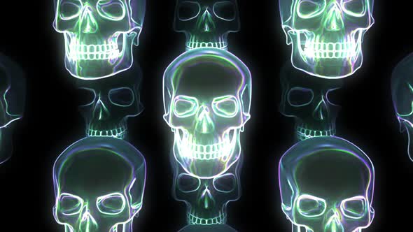 Neon Glowing Skull Hd 04
