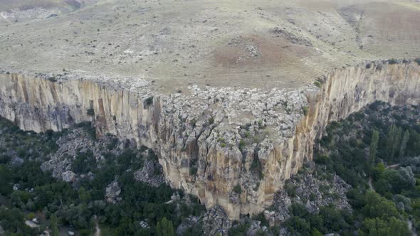 Ihlara Valley Canyon View From Air During Sunrise