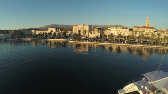 Aerial view of Split seafront alt