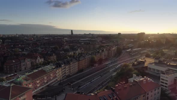 Stockholms Östra Train Station Aerial View