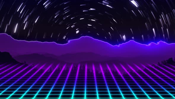 Retro Futuristic Scifi Night City Seamless Loop alt