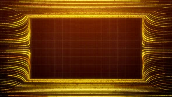 Abstract Gold Neon Box Frame Background