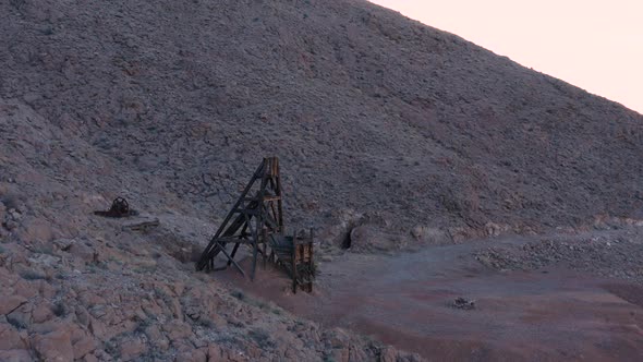 Noonday Mine  - Ore Bin Ruins - Tecopa, CA - Aerial alt