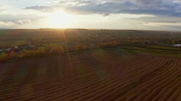 Flying Over an Green Empty Field alt