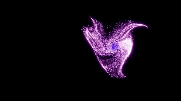 Pink particles motion. Glowing star particles abstract animation