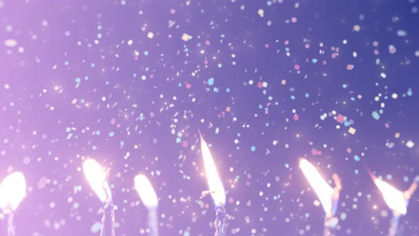 Happy Birthday Background With Candles And Confetti
