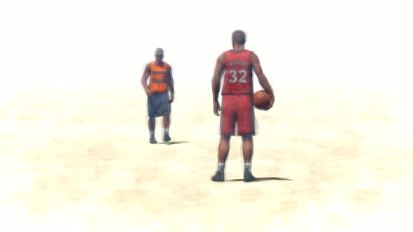 Basketball Player 2 Friends Stop Motion