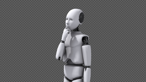 Android Robot Thinking