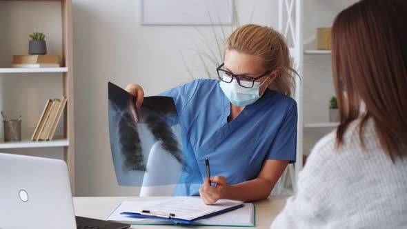 Lungs Fever Female Doctor Medical Consultation alt