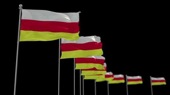 South Ossetia Row Of Flags Animation Include Alpha Channel alt