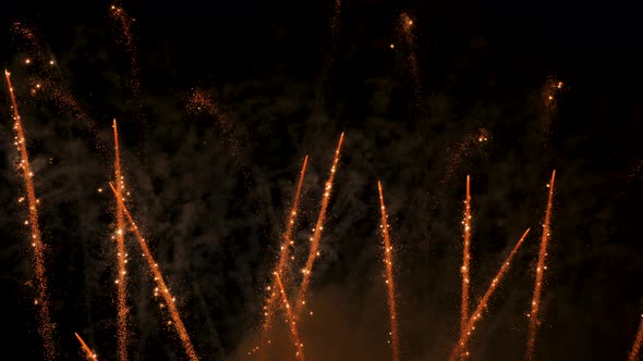Golden Light Firework Celebration Background New Year