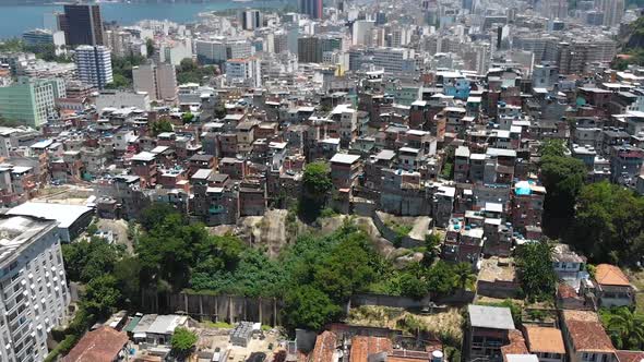 Favela, Rio De Janeiro, Brazil (Aerial View, Panorama, Drone Footage)
