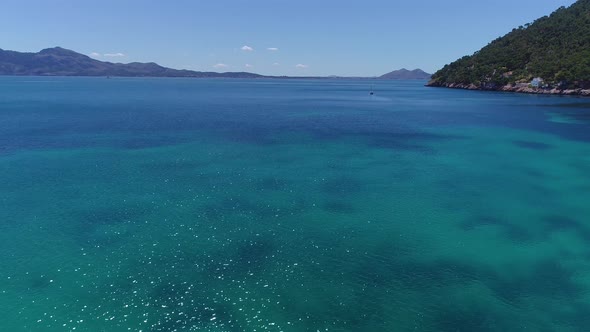 Flight Over Beautiful Seashore at Mallorca