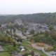 Aerial Drone Shot Revealing Durbuy, Smallest City in Belgium. Cloudy