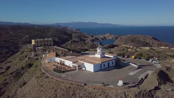 Aerial View of Lighthouse on Cap De Creus Cape