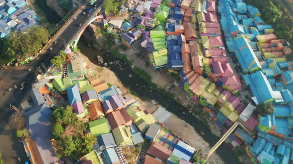 Drone Over Town And River Of Kampung Warna Warni Jodipan alt