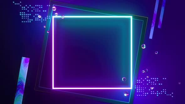 Abstract geometric background, fluorescent ultraviolet light, glowing neon lines alt