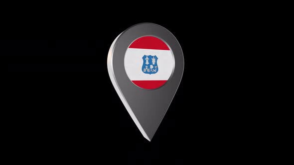 3d Animation Map Navigation Pointer With Flag Of Asuncion (Paraguay) With Alpha Channel - 2K alt