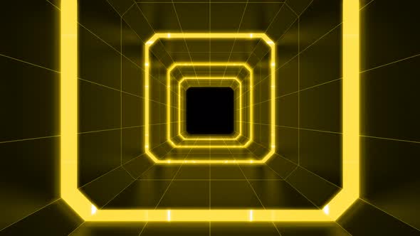 Yellow Tunnel Background 4K