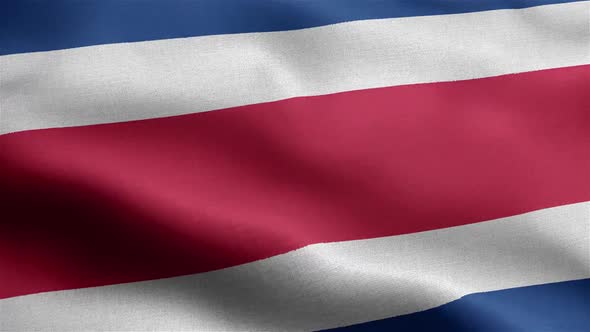Costa Rica Flag Seamless Closeup Waving Animation alt