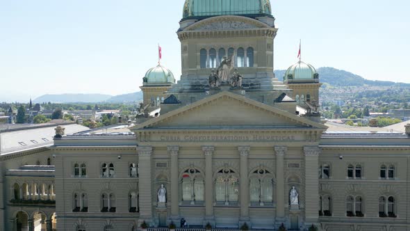 Parliament Building of Bern in Switzerland Called Bundeshaus  the Capital City Aerial View alt