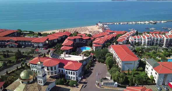 Drone Aerial Video of the Tipical House Roofs in Sveti Vlas Town